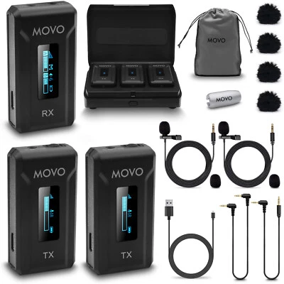 Movo WMX-2-DUO Wireless Lavalier Microphone System Dual-Channel - Image 1 of 4