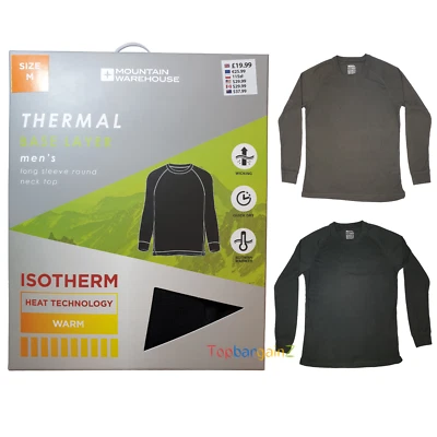 Baselayer Mens Thermal Warm Tshirt Breathable Lightweight Top Mountain Warehouse - Image 1 of 4