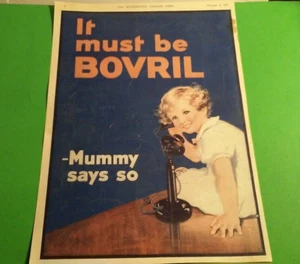 BOVRIL 1934 Original Print Ad Cute Little Girl & Old Stand Up Phone Image 9"x13" - Picture 1 of 7