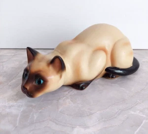 Vintage Napcoware Siamese Cat Figurine 8" Long Kitten - Picture 1 of 8