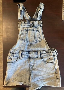 Vintage Jordache White Wash Short Overalls Size 7-8 - Picture 1 of 5