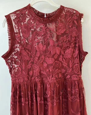 NWT Sundance Catalog Long Sleeveless Red “Rielle Dress” Size PL $228 - Image 1 of 4