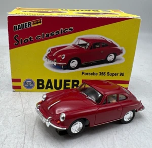 Bauer Germany Ho Slot Car 6022 Burgundy Porsche 356 Super 90 w/ Tjet Chassis - Picture 1 of 17
