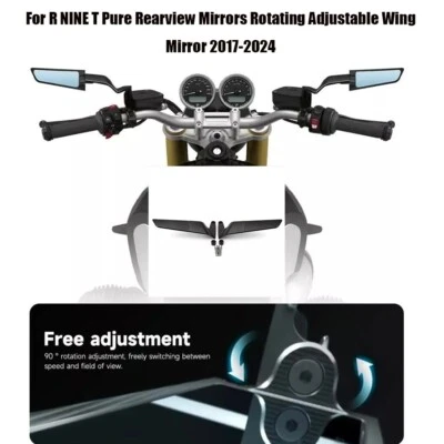 Rearview Mirrors Rotating Adjustable Wing Mirror For BMW R NINE T Pure 2017-2024 Foto 1 de 4
