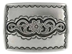 Western Cowboy/Cowgirl Rodeo Engraved Antique Silver Southwestern Buckle - Picture 1 of 1