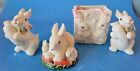 Vintage Farmhouse Decor Porcelain Rabbit Figurine Lot Set Of 4 Iob