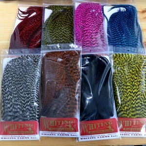 WHITING Bugger Pack Grizzly pink,Gelb,Braun,Rot,Blau,Oliv, Schwarz Fliegenbinden