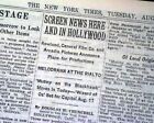 Early Wizard Of Oz Judy Garland Movie Film Debut Announcement 1939 NYC Newspaper