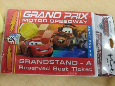  Tarjetas de invitaciones de fiesta de cumpleaños de Disney Pixar Cars (8) tarjetas por paquete Foto 1 de 2