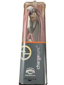 Ventev ChargeSync Micro USB Cable Braided Tangle-free 4' - Pink - Picture 1 of 3
