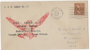 U.S.S. ADLER Nr.57 21. Juni 1938 Schiffsbrief ..   GACHET.. - Bild 1 von 1