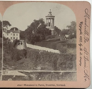 Monumento a Quemaduras, Dumfries, Escocia Antiguo Keystone View Stereoview 1897 - Imagen 1 de 4