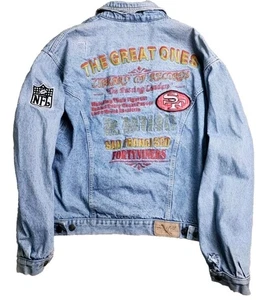 Vintage 90s San Francisco 49ers Jeansjacke Embroidered Records Players Names  - Bild 1 von 18