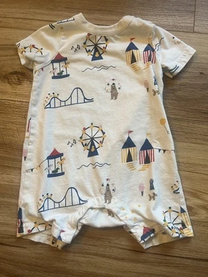 Mameluco Hanna Andersson Bebé 12-18 Meses Crema Algodón Orgánico Estampado Circo Foto 1 de 4