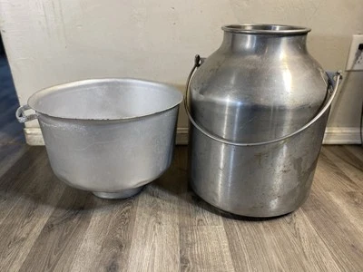 Vintage Dairy Farm Milk Strainer Funnel Cream Separator Galvanized Steel W/ Jug - Image 1 of 4