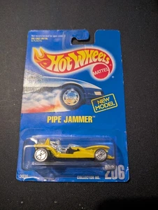 Hot Wheels 1992 pipe jammer #206 giallo nuovo cartellino blu nuovo modello - Foto 1 di 6