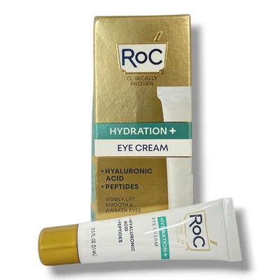RoC Hydration+ Eye Cream ~ Hyaluronic Acid + Peptides ~ 0.5 fl oz / 15ml ~ NEW - Image 1 of 2