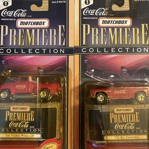 MATCHBOX PREMIERE COLLECTORS 1999 COCA COLA COKE 70 EL CAMINO & 56 FORD PICKUP - Picture 1 of 11