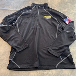 Camisa Pullover JB Hunt Para Hombre XL Negra Parche Bandera 1/2 Cremallera Ropa Activa Camiones - Imagen 1 de 9