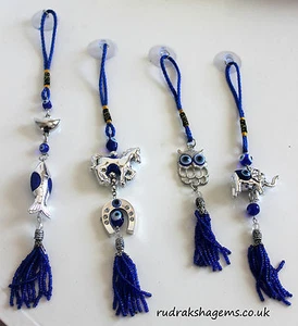 Pendentif Murale En Métal Et Verre Œil Malin Nazar Boncuk Décoration D'Intérieur - Picture 1 of 6