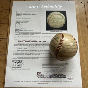+1947 New York Yankees World Series Champion Team Signed Baseball JSA COA 28 Sig - Picture 1 of 18