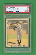 1941 Play Ball #19 Charley Gehringer **** PSA EX 5 (MC) **** Detroit Tigers card