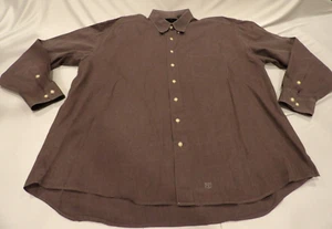 Camisa Abotonada Hickey Freeman Collection Grande Marrón Negocios Dadcore - Imagen 1 de 8