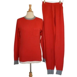 Vintage 50s Hanes Thermal Set Suede Knit Long John's Set Size Medium - Picture 1 of 10