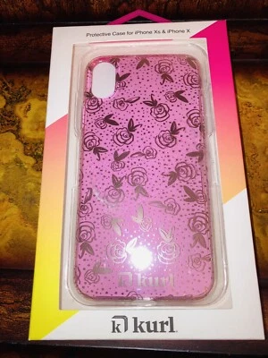 Funda Kurl Apple iPhone Xs Oro Rosa Floral Carga Inalámbrica ENVÍO RÁPIDO RARA Foto 1 de 4