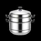 3 Tier Steaming Pot Steamer For Vegetables Pan Cover Stainless Steel