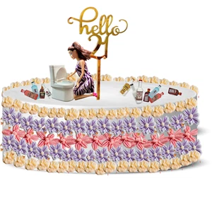 The 21st Birthday Ultimate Cake Decoration Extravaganza Bundle Purple Animal - Picture 1 of 5