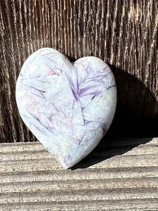 Russian Lepidolite Heart Cabochon - Picture 1 of 9
