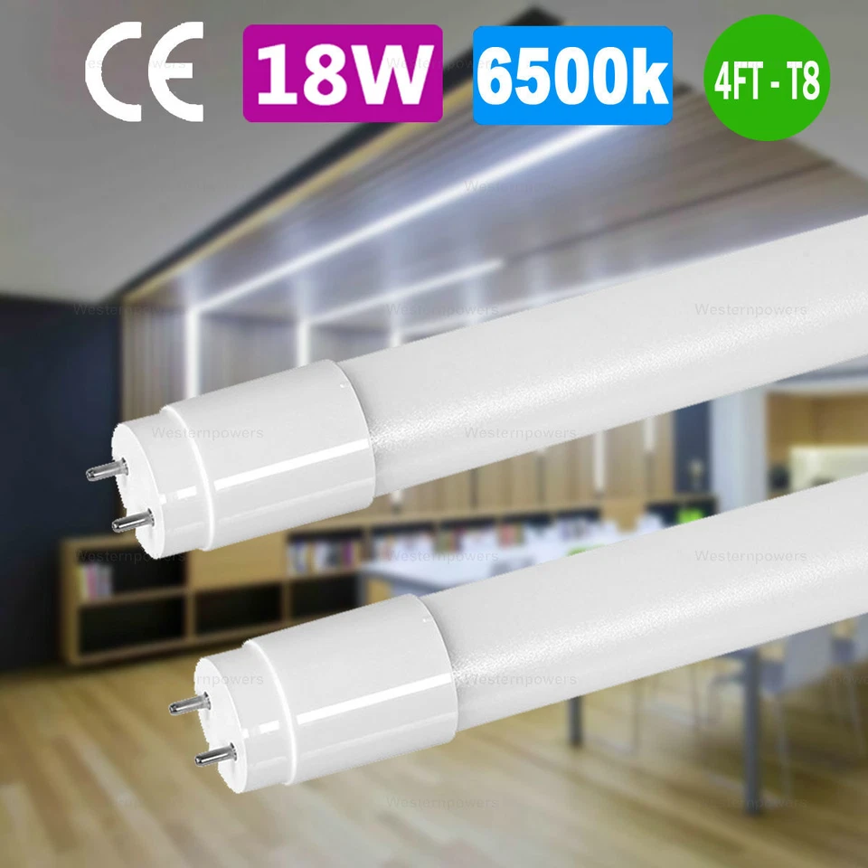 10-100 Pack 18W T8 LED Light 4ft Fluorescent Bulb Bright White color - Image 1 of 4