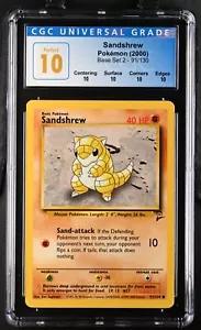 CGC Perfect 10 BGS Black Label? Sandshrew Base Set 2 (POP 1!) Pokemon TCG WOTC - Picture 1 of 2