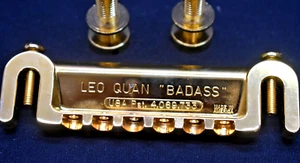 Leo Quan Badass - Gold Wrap Around Guitar Bridge - W/ Studs & Wells - USA - Picture 1 of 6