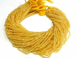 Rondelle de circonita cúbica amarilla facetada cuentas de 3 mm 12 pulgadas, 5 hilos circonio - Imagen 1 de 6