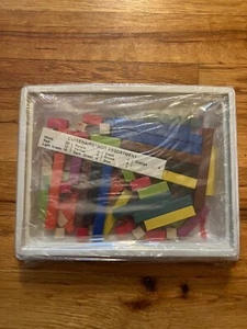 NEW NOS RARE Lot of 74 Vintage 80s 90s Cuisenaire Color Rods Math Aide & Manual - Picture 1 of 2