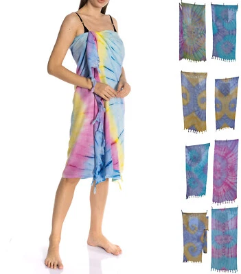 Von Hand gefertigte Batik Pareo Sarong BOHO Mandala Wandbehang Schal Strandtuch - Bild 1 von 4