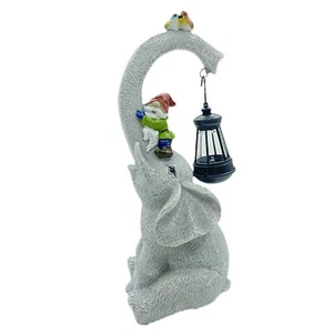 Elephant Shaped Solar Lamp Garden Sculpture Lamp Artwork Decoration Decor Home - Picture 1 of 12