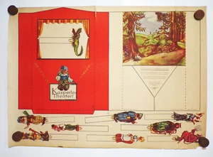 Alter Bastelbogen Ausschneidebogen Kasperle Theater um 1940 1950 Papiertheater - Bild 1 von 8
