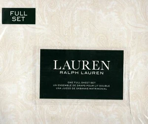 BRAND NEW RALPH LAUREN FULL SIZE SHEET SET PAISLEY TAN - Picture 1 of 3