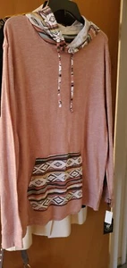 Pullover Hoodie Mens Size XL Geometric Print Lightweight NWT - Picture 1 of 1