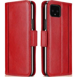 for Google Pixel 4 Leather Flip Wallet Phone Holder Protective Cover RED - Picture 1 of 1