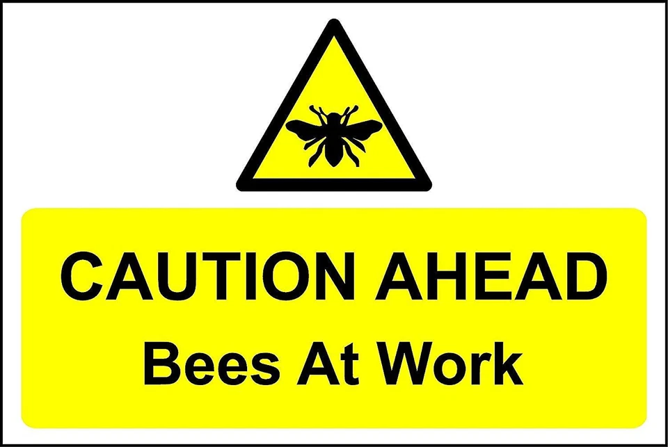KPCM DISPLAY LTD Caution ahead Bees At Work safety sign