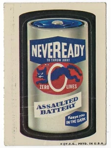 1973 Topps Wacky Packages 3rd Series 3 NEVEREADY BATTERY white back vg- o/c - Picture 1 of 2