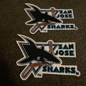 VTG Large Lot Of 2 SAN JOSEE SHARKS Iron On Hockey Patches - Picture 1 of 2