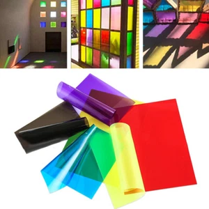 1/5/10pz pellicola trasparente foglio rigido traslucido foglio PVC luce filtro gel A4 10 colori - Foto 1 di 22