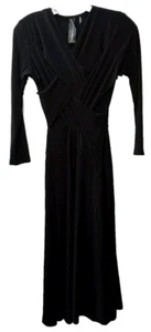 Norma Women's Kamali Dress Size XS Black Long Sleeve A-Line Knee Length V-neck - Picture 1 of 6