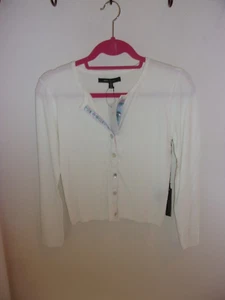 BCBG MAXAZRIA-SIZE LARGE WHITE CARDIGAN SWEATER FOR WOMAN - Picture 1 of 2