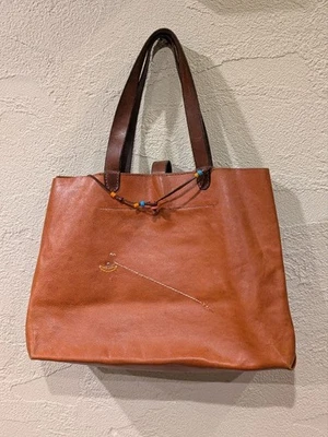 Bolso de Mano Henry Cuir Vintage Cuero Bordado Marrón Foto 1 de 4